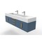 Castello Usa Nile 72" Wall Mounted Blue Vanity With White Top And Gold Handles CB-MC-72BLU-GLD-2053-WH - alternate 2